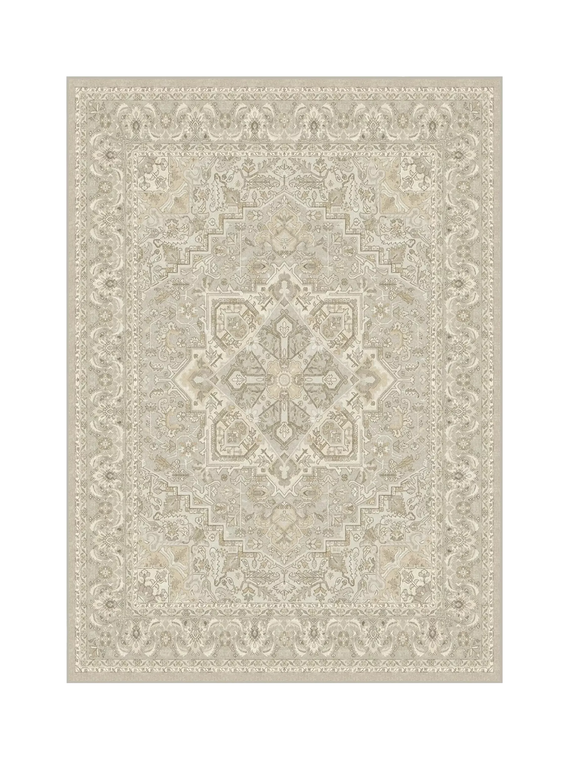 Ruggable Hendesi Heriz Rug, Cream, L90 x W60cm