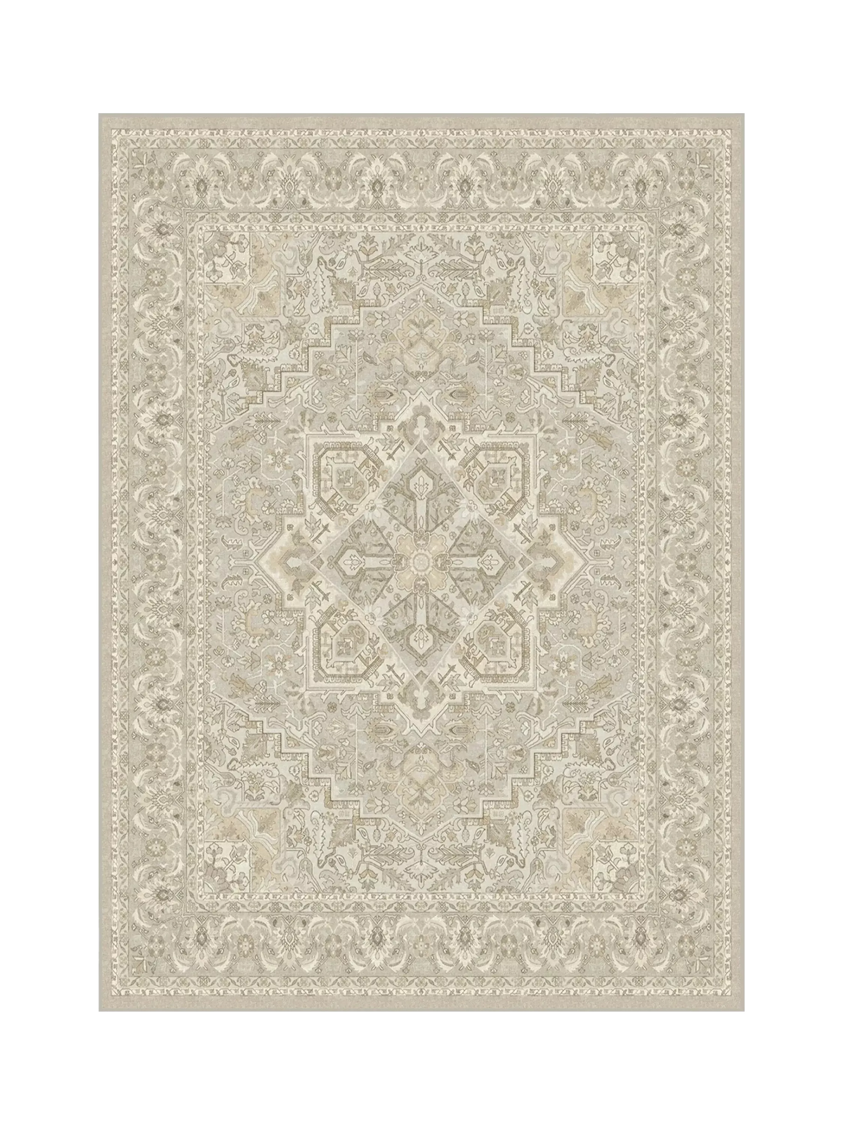 Ruggable Hendesi Heriz Rug, Cream, L90 x W60cm