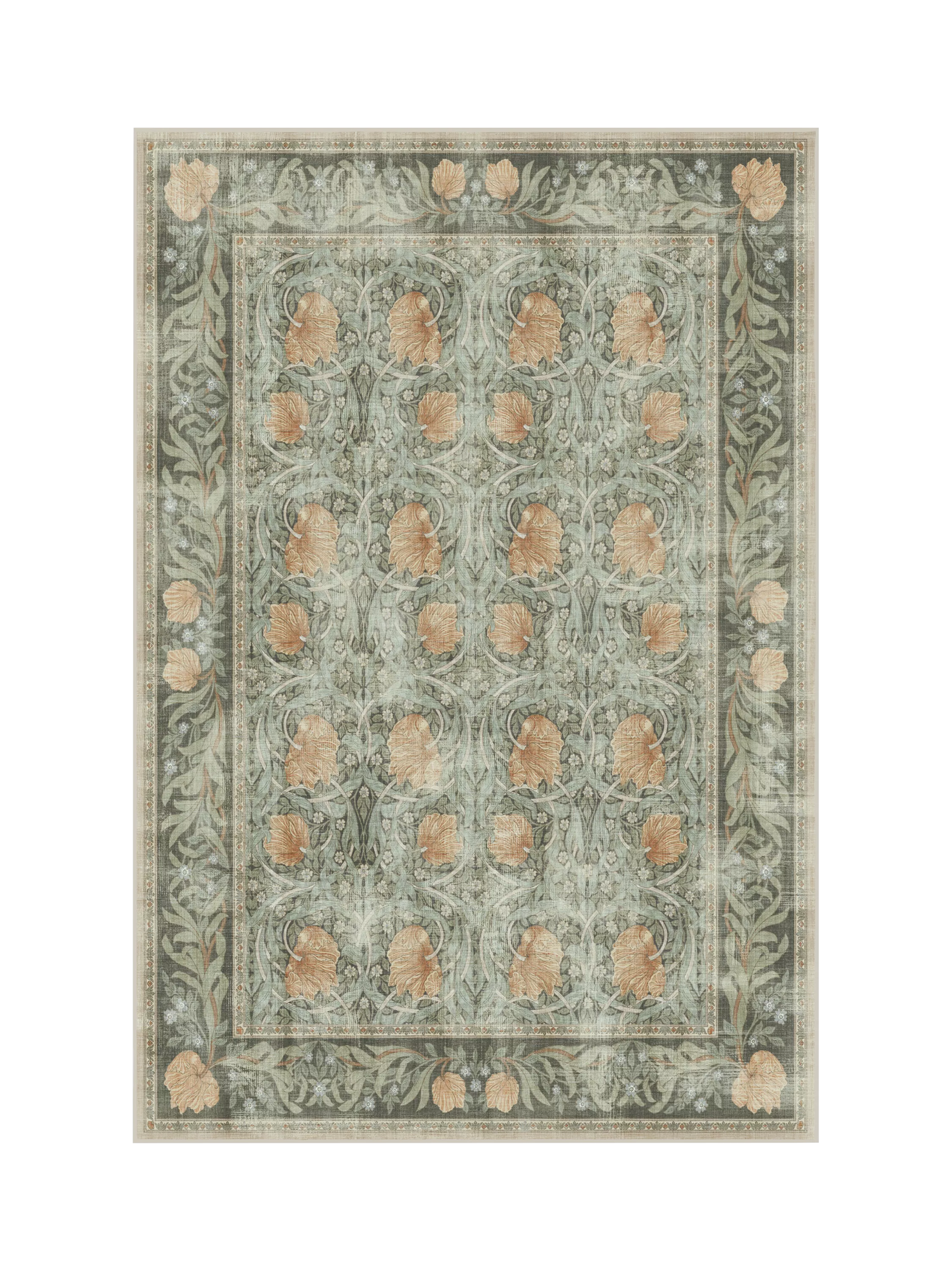 Ruggable x Morris & Co. Pimpernel Rug, Jade, L90 x W60cm