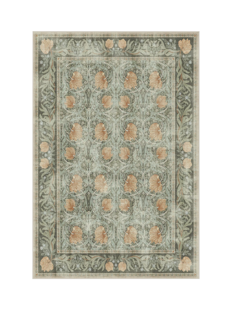 Ruggable x Morris & Co. Pimpernel Rug, Jade, L90 x W60cm