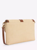Boden raffia clutch bag brown multi, imported from the UK