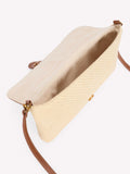 Boden raffia clutch bag brown multi, imported from the UK