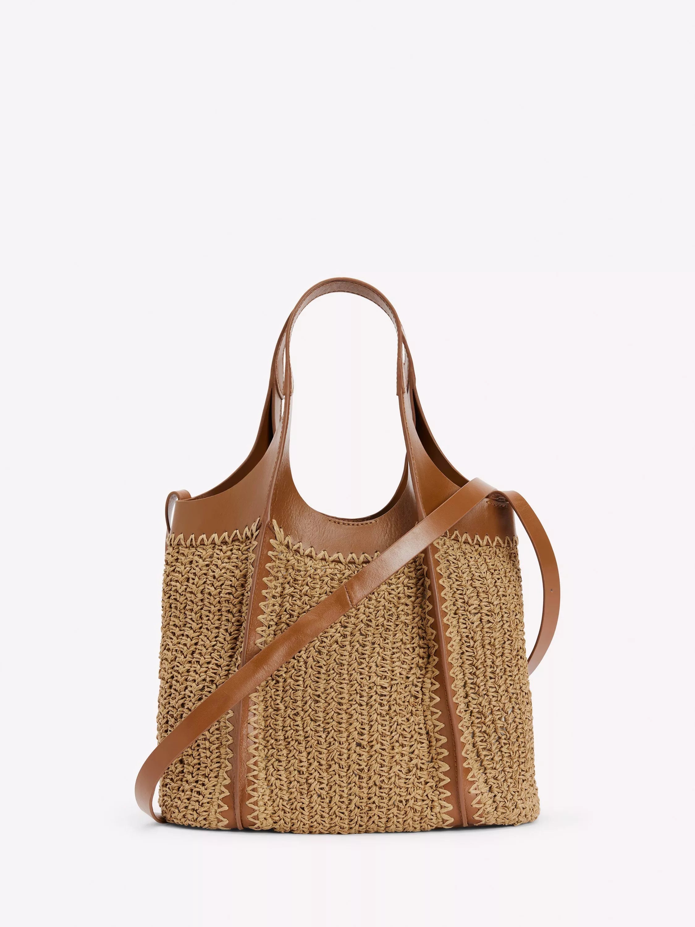 Boden mini straw tote bag brown multi - British product
