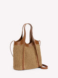 Boden mini straw tote bag brown multi - British product