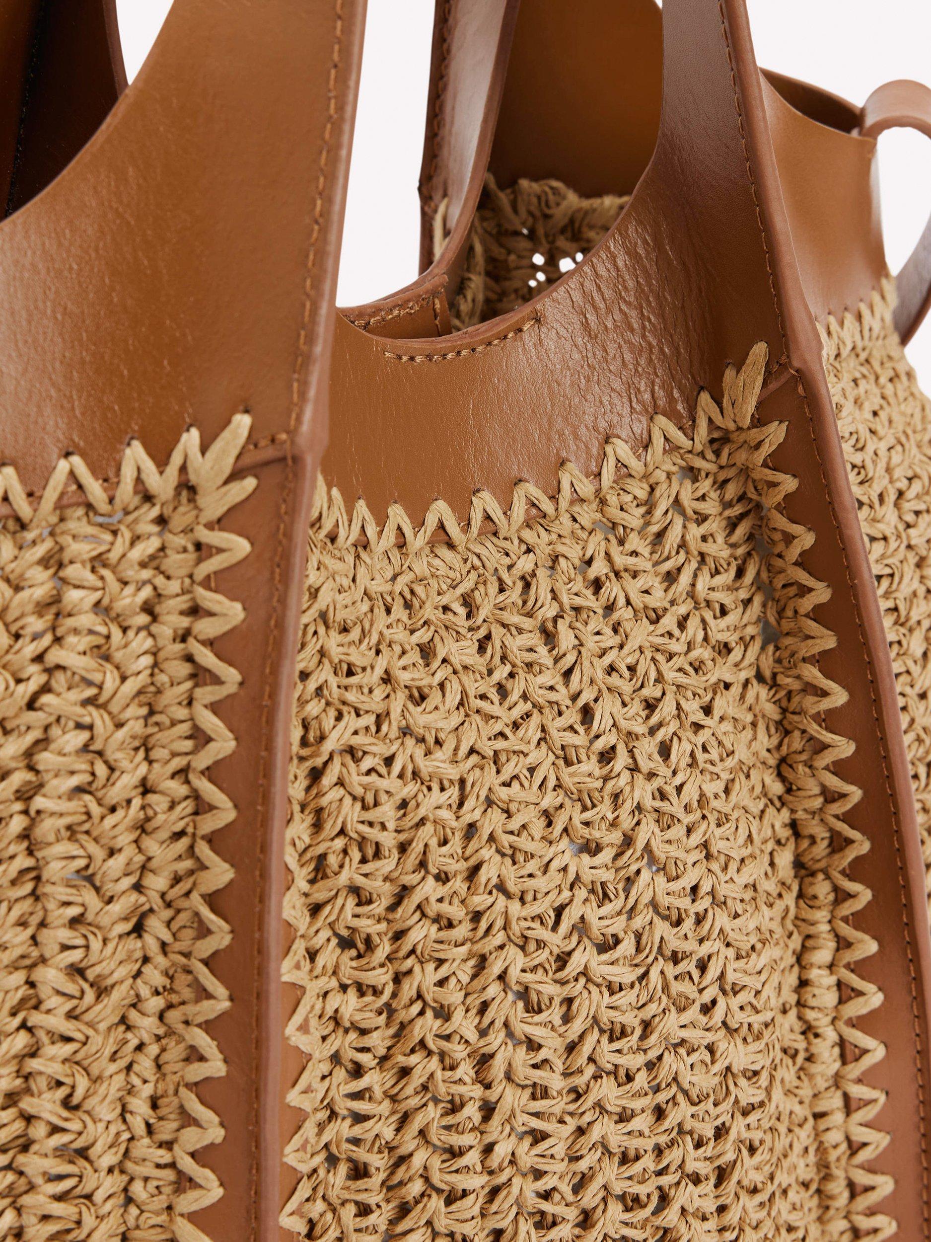 Boden mini straw tote bag brown multi - British product