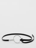 Mango slim belt black circular buckle (British brand)