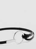 Mango slim belt black circular buckle (British brand)