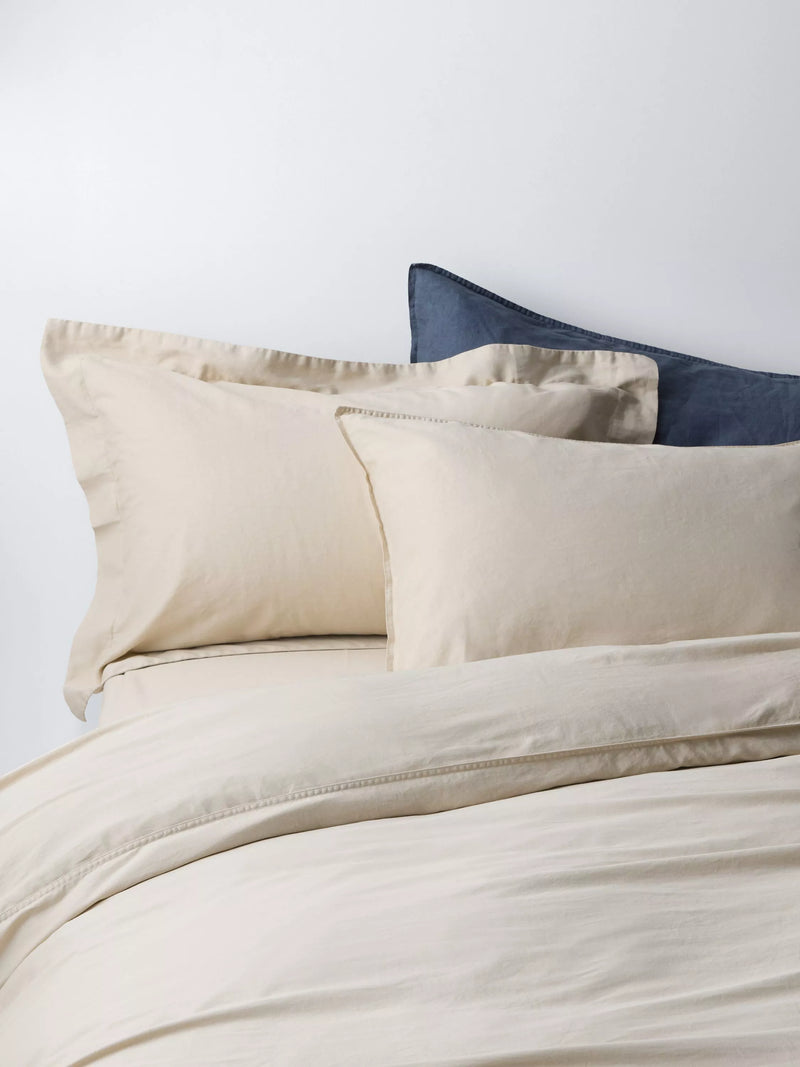 John Lewis Washed Organic Cotton Duvet Cover Set Double