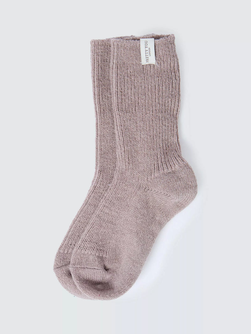 Pretty You London Textured Bed Socks Charcoal