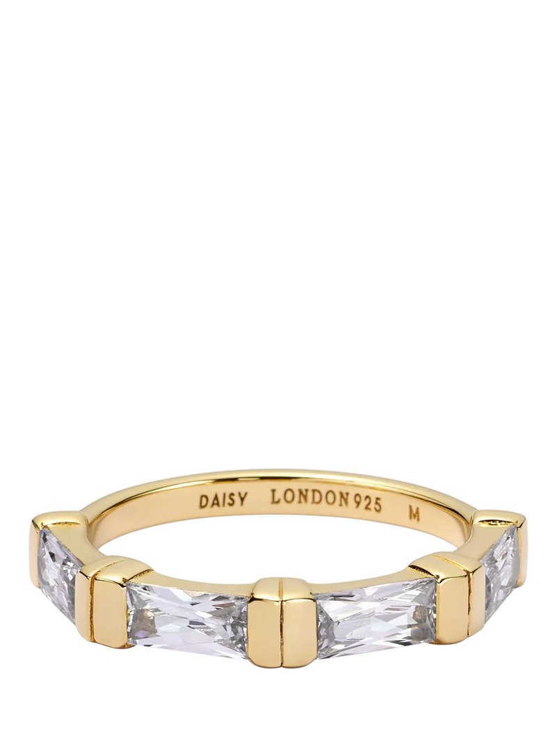 Daisy London crystal station band ring gold - British product