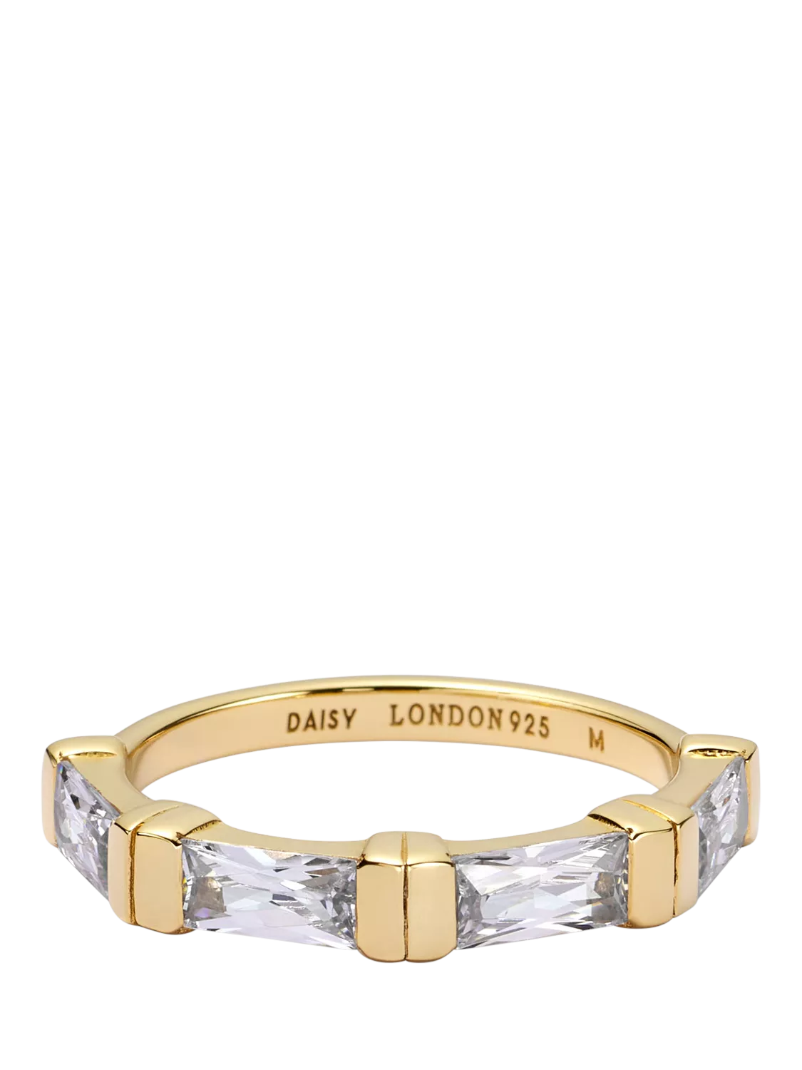 Daisy London crystal station band ring gold - British product