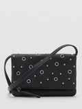 Mango Kids crossbody eyelet flapover bag in black - British product