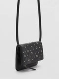 Mango Kids crossbody eyelet flapover bag in black - British product