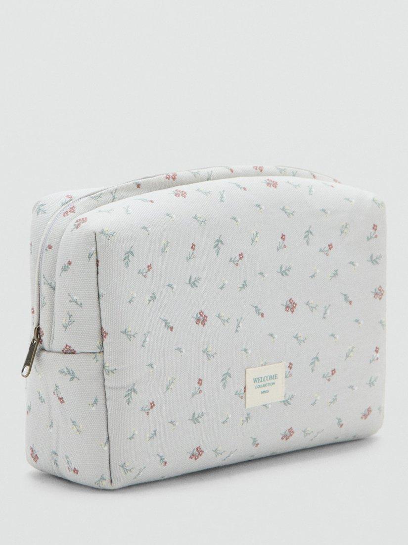 Mango kids floral cosmetic bag grey imported from the UK