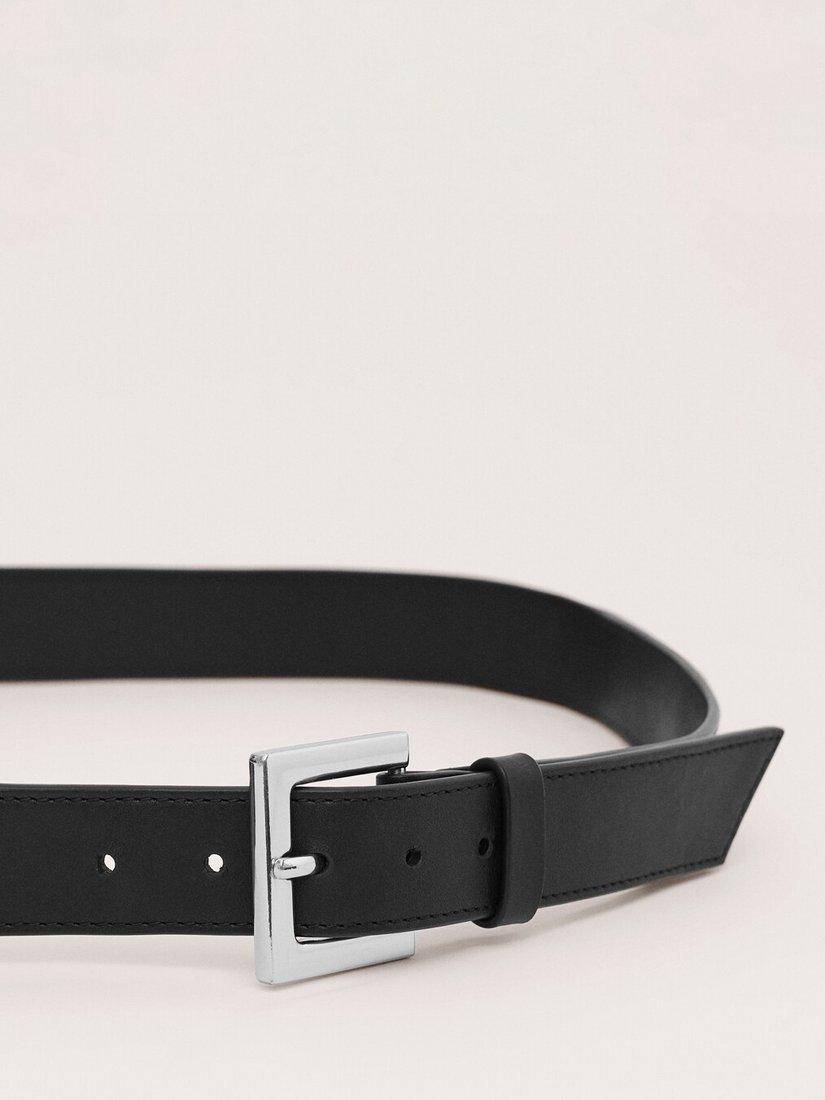 Mango leather belt black with coin purse - British product