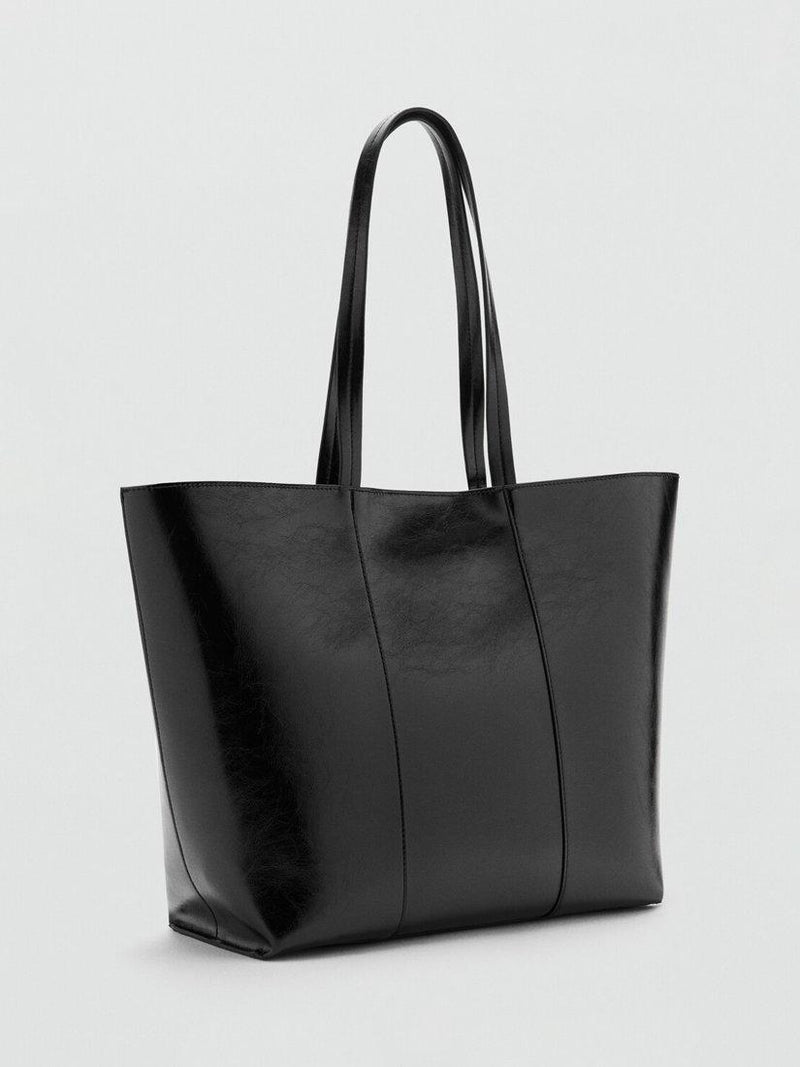 Mango large shopper tote bag black - British product