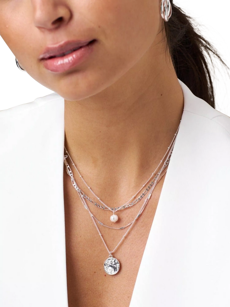 Orelia satellite chain necklace with freshwater pearl (British brand)