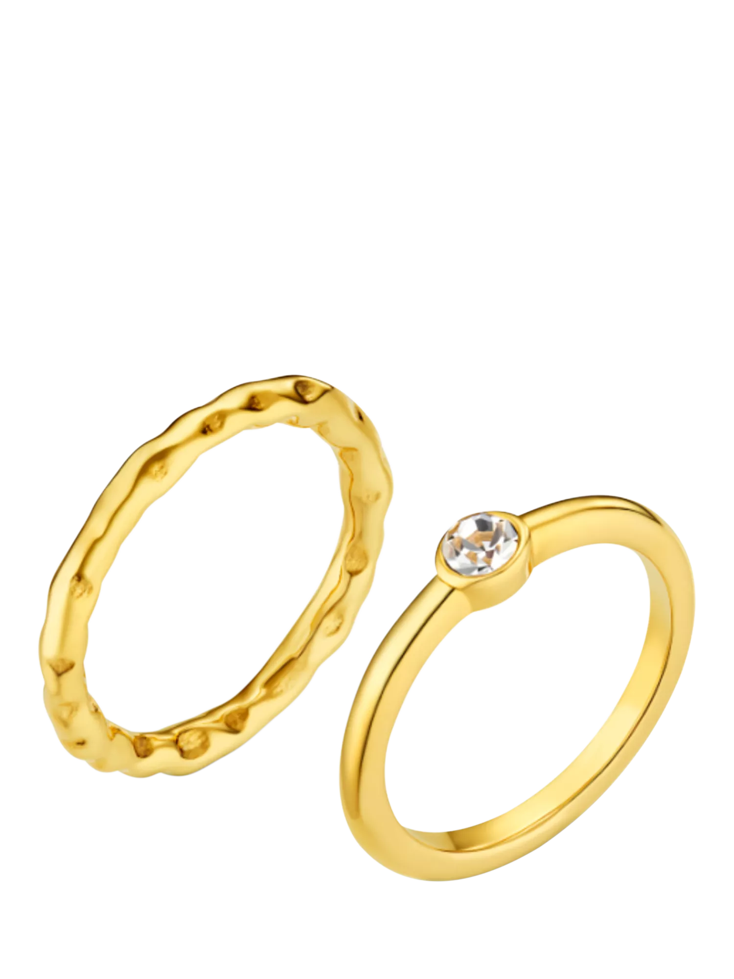 Orelia waterproof crystal ring 2-pack gold, imported from the UK