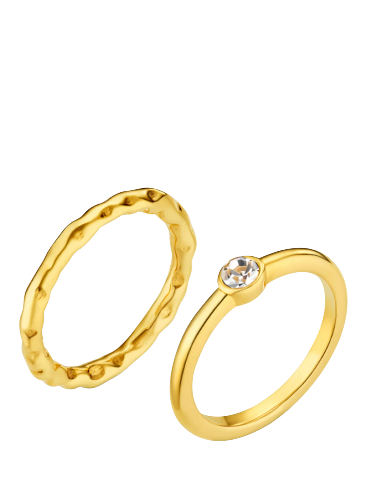 Orelia waterproof crystal ring 2-pack gold, imported from the UK
