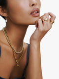 Orelia waterproof crystal ring 2-pack gold, imported from the UK
