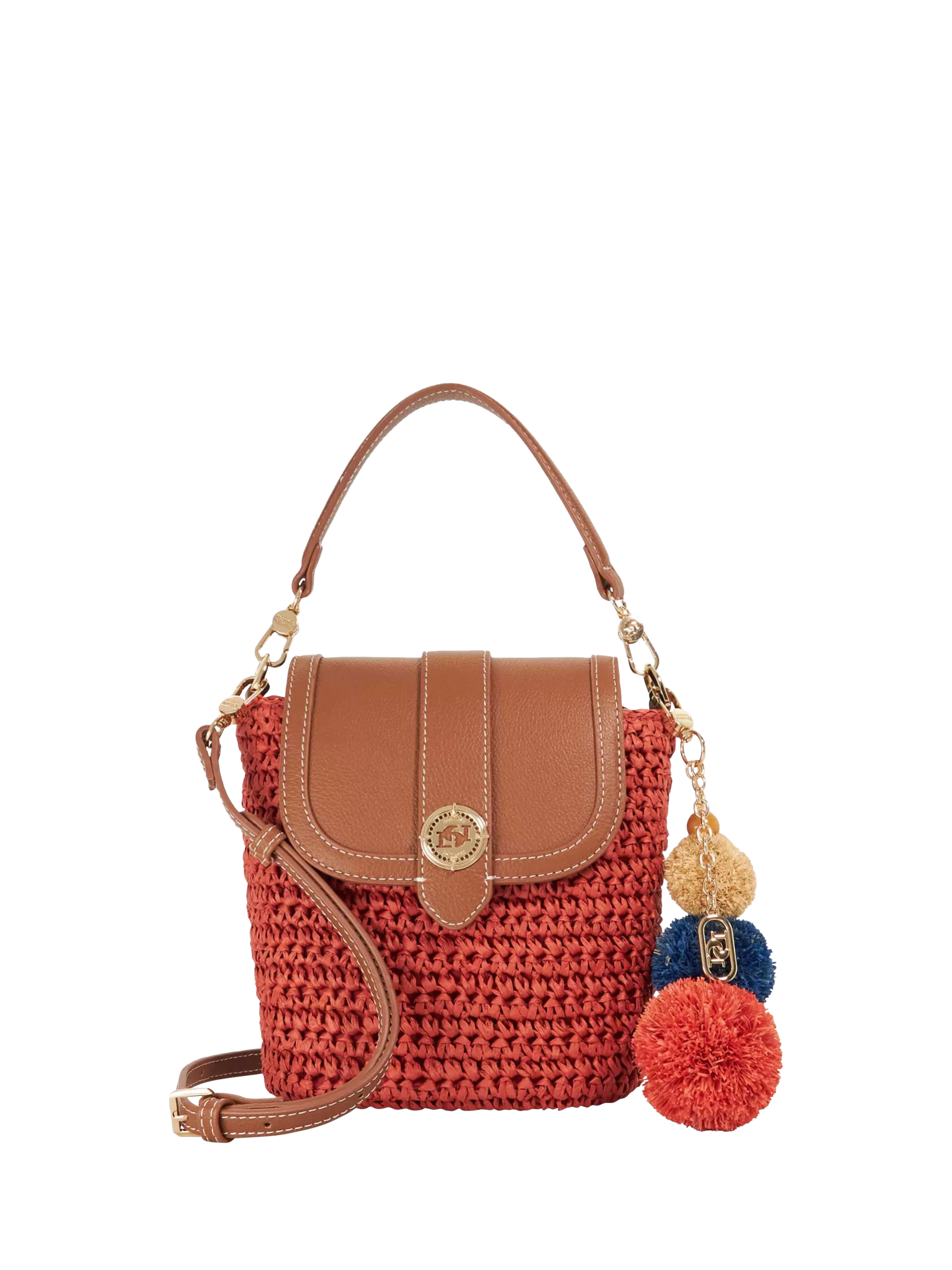 Dune London Dimple red raffia crossbody bag (British brand)