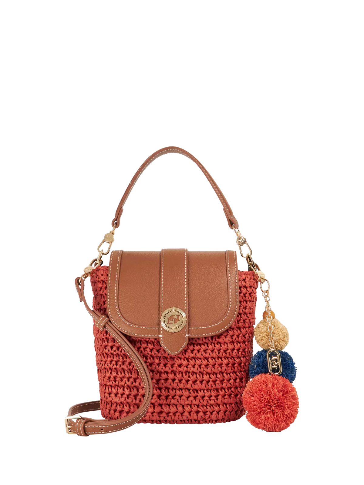 Dune London Dimple red raffia crossbody bag (British brand)
