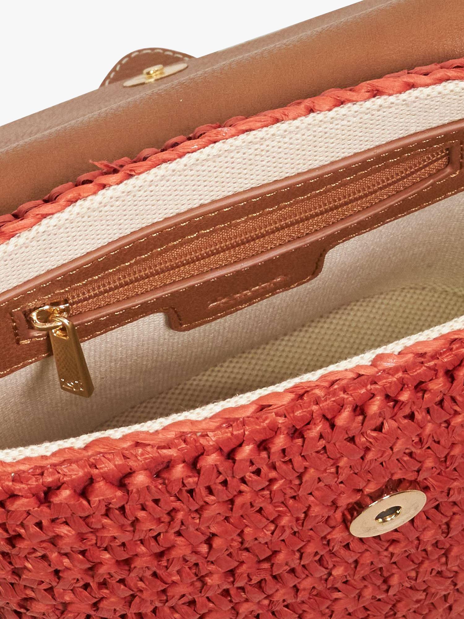 Dune London Dimple red raffia crossbody bag (British brand)