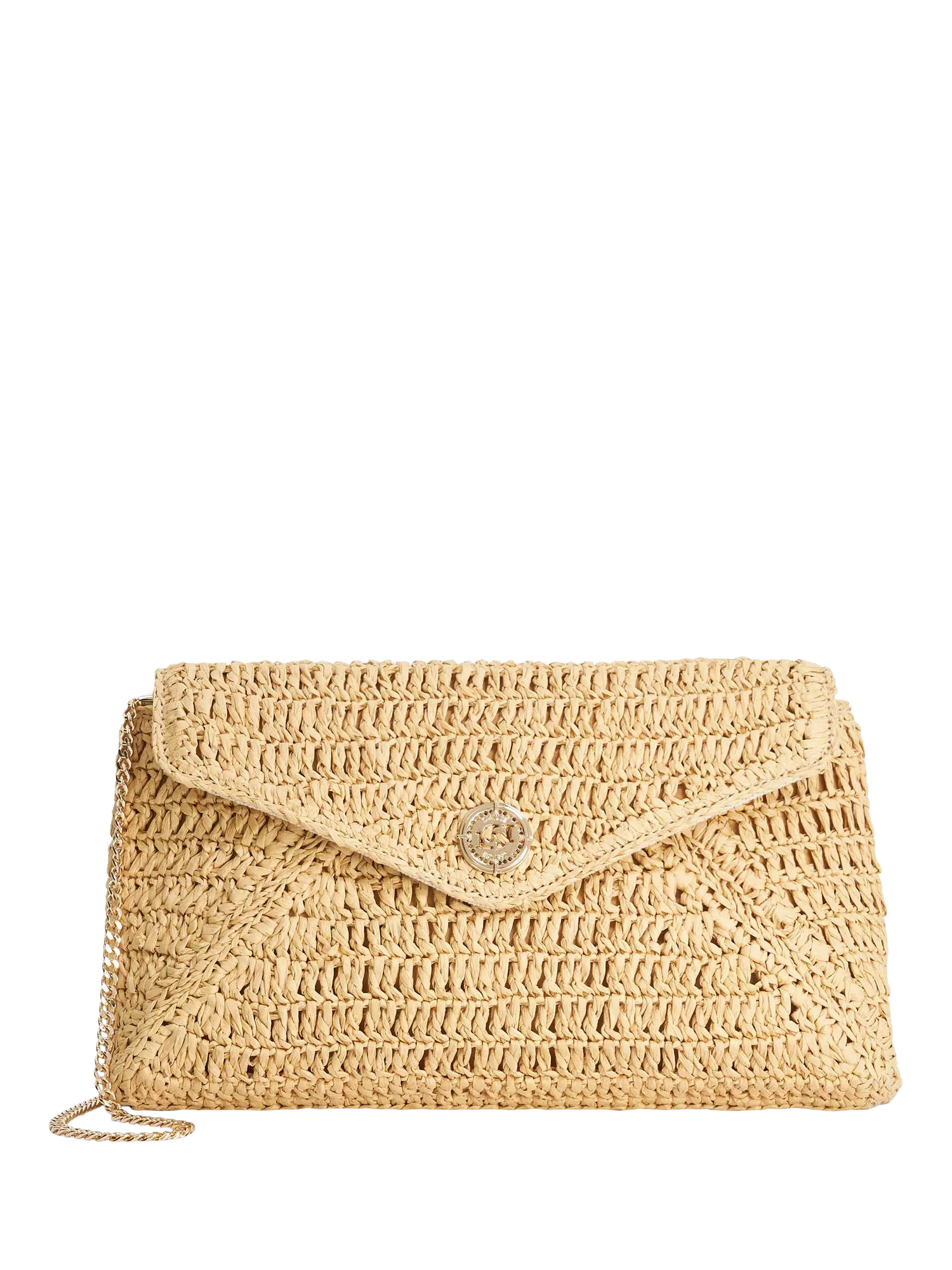 Dune London raffia clutch bag natural woven finish - British product