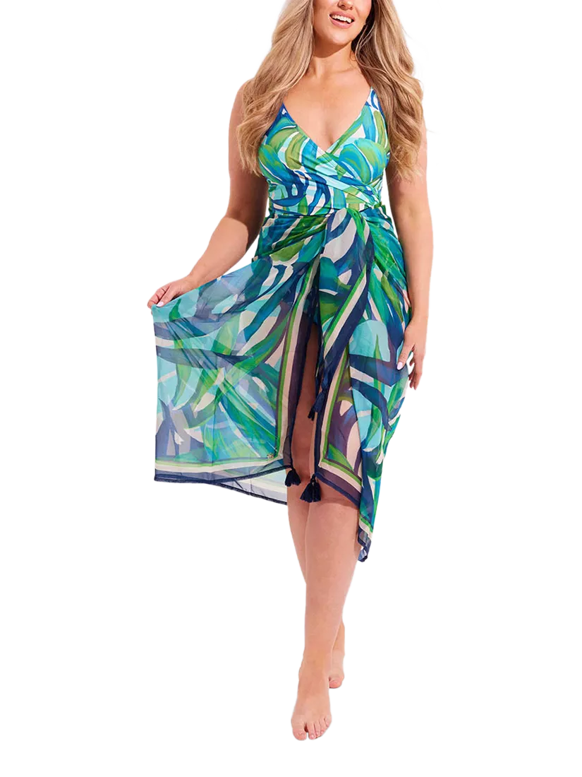 Seaspray St Lucia pareo green multi - British product