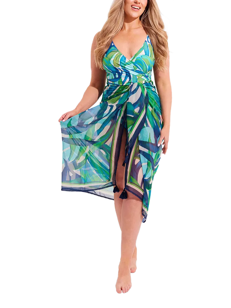 Seaspray St Lucia pareo green multi - British product