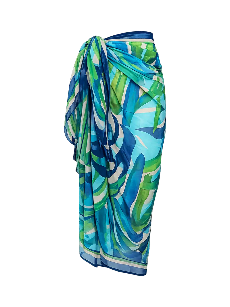Seaspray St Lucia pareo green multi - British product