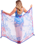 Seaspray Crete Pareo Blue Multi chiffon, imported from the UK