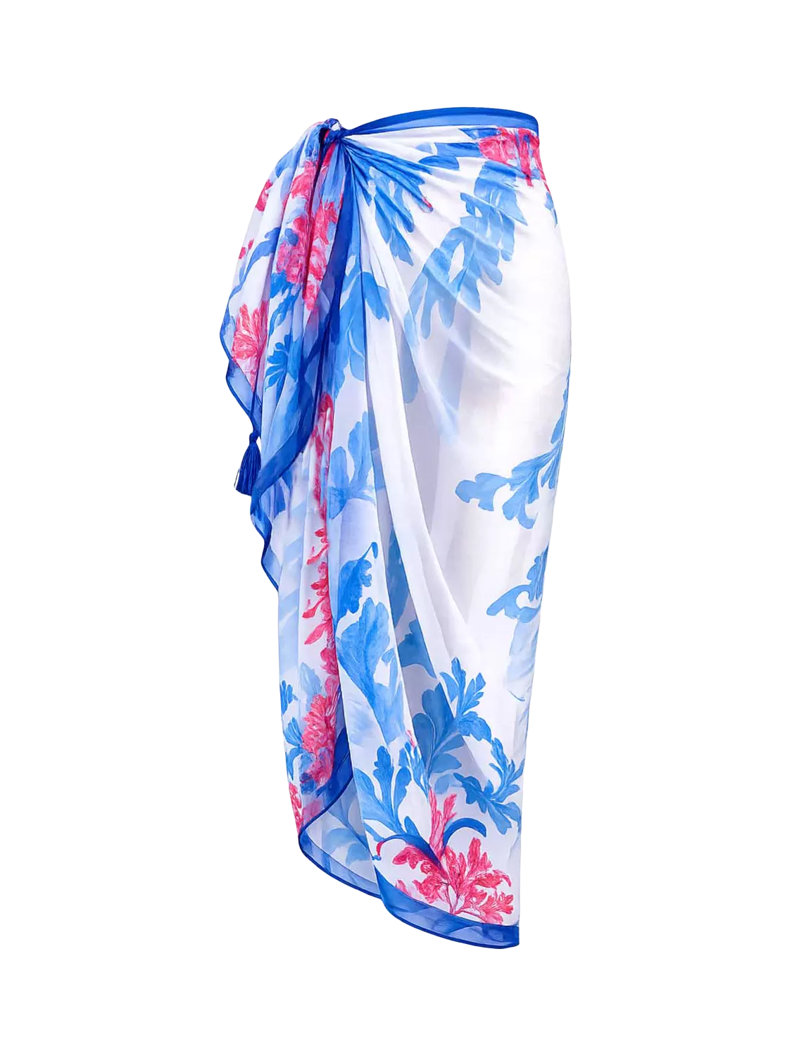 Seaspray Crete Pareo Blue Multi chiffon, imported from the UK