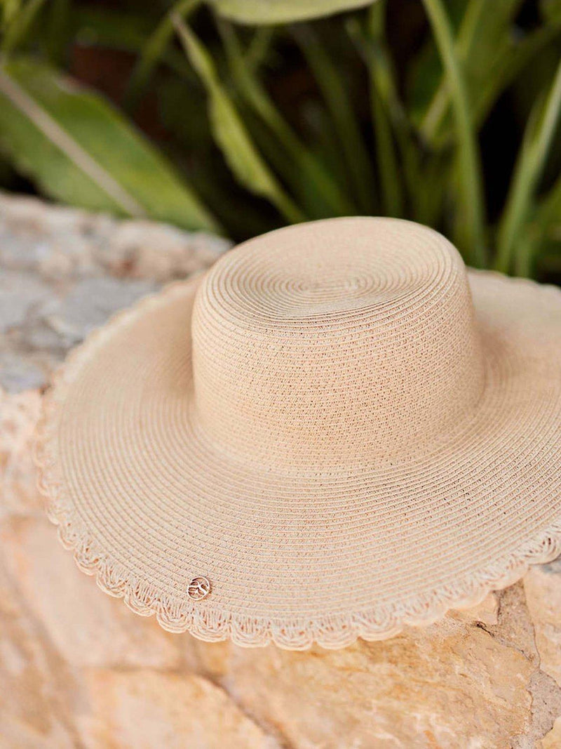 Seaspray Elizabeth sun hat natural scalloped design (British brand)