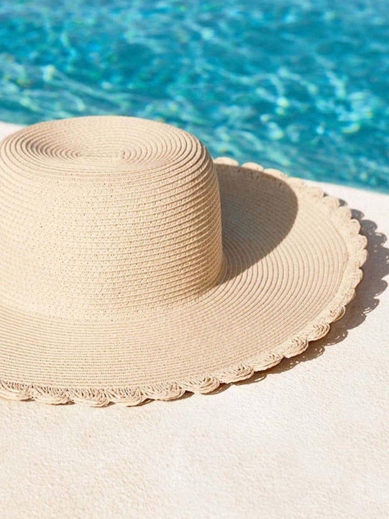 Seaspray Elizabeth sun hat natural scalloped design (British brand)
