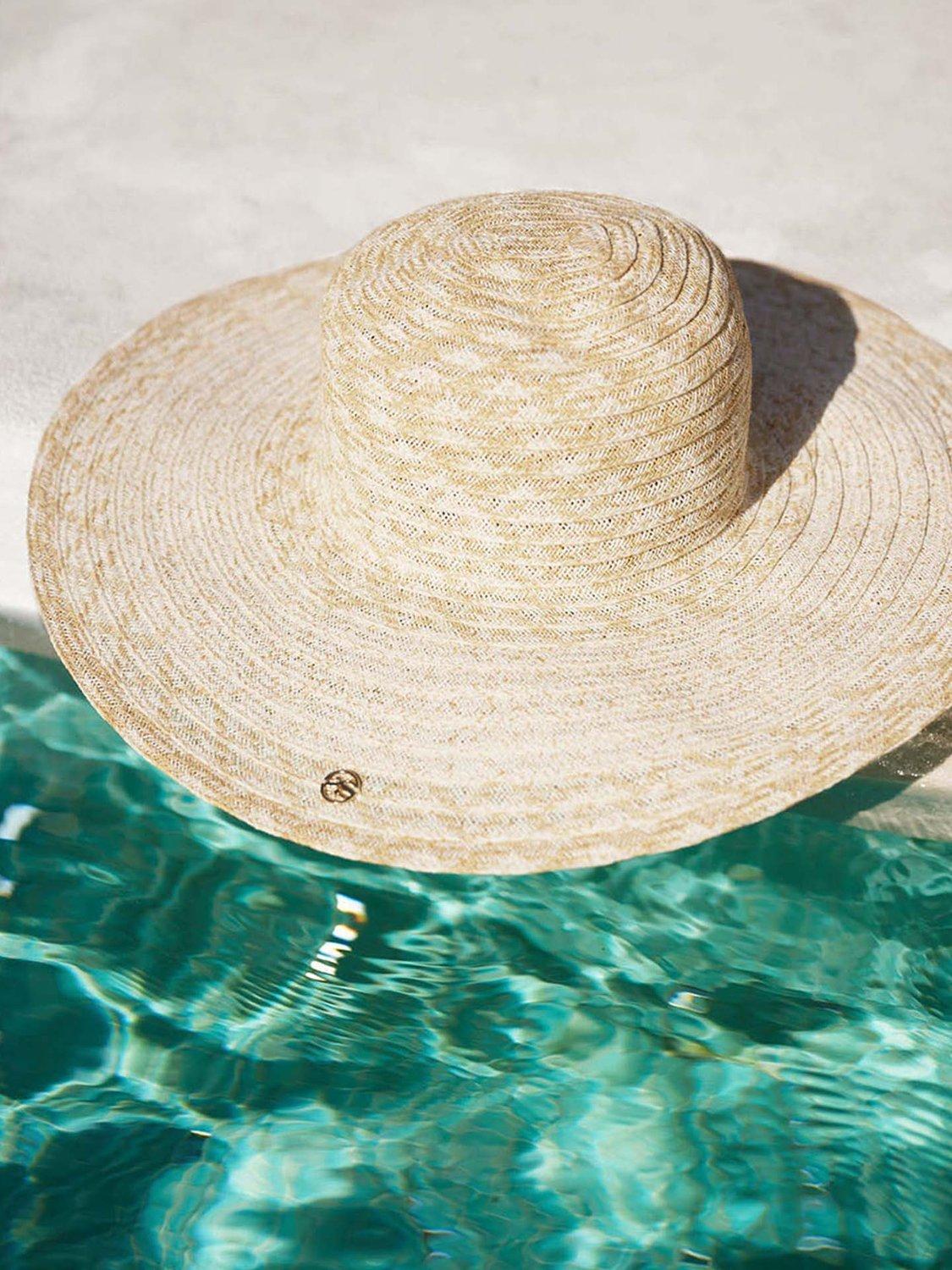 Seaspray cream sun hat with geometric design (British brand)