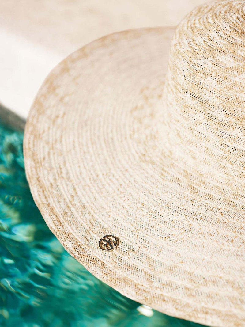 Seaspray cream sun hat with geometric design (British brand)