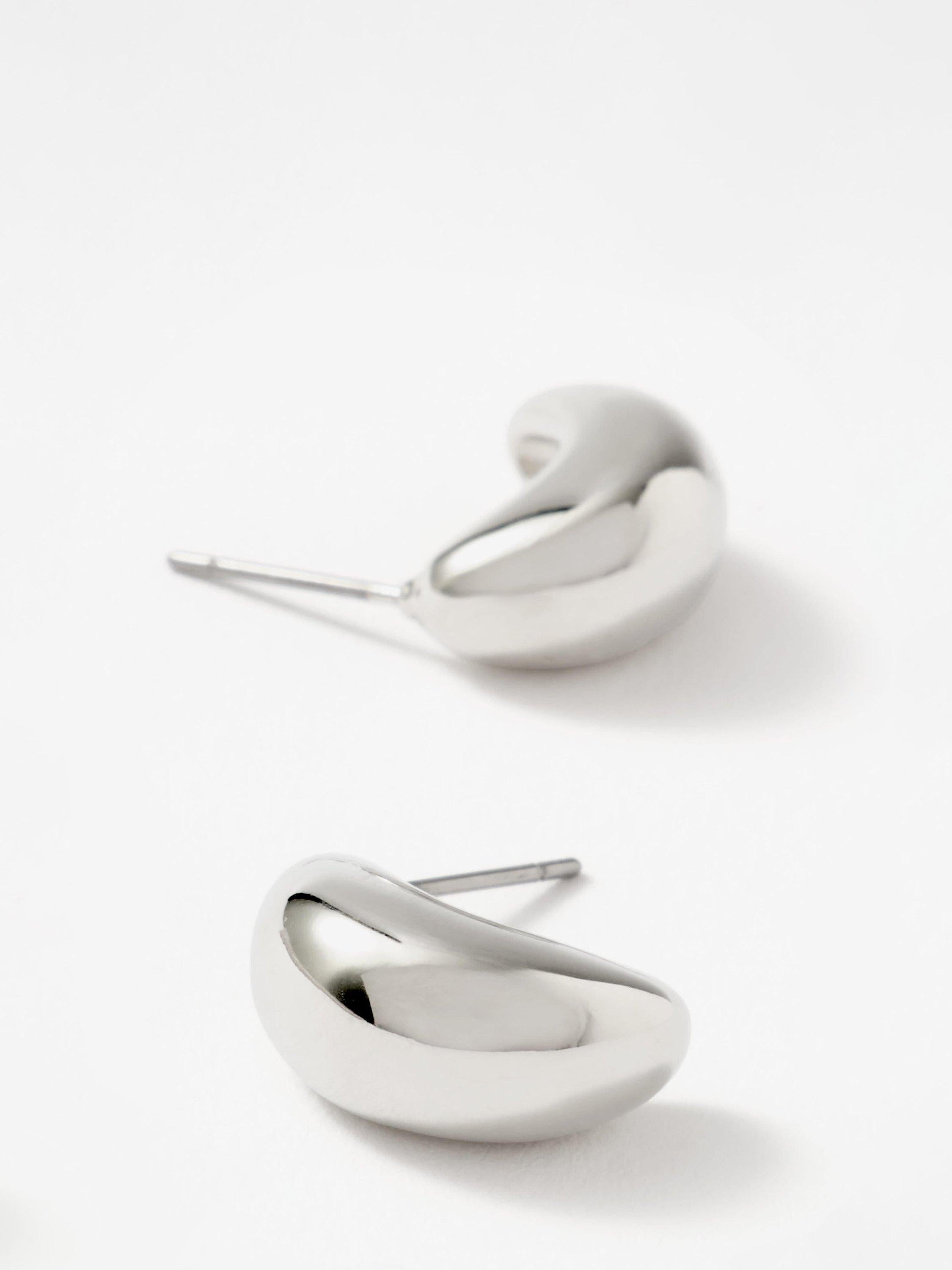 Mint Velvet mini curve earrings silver tone (British brand)