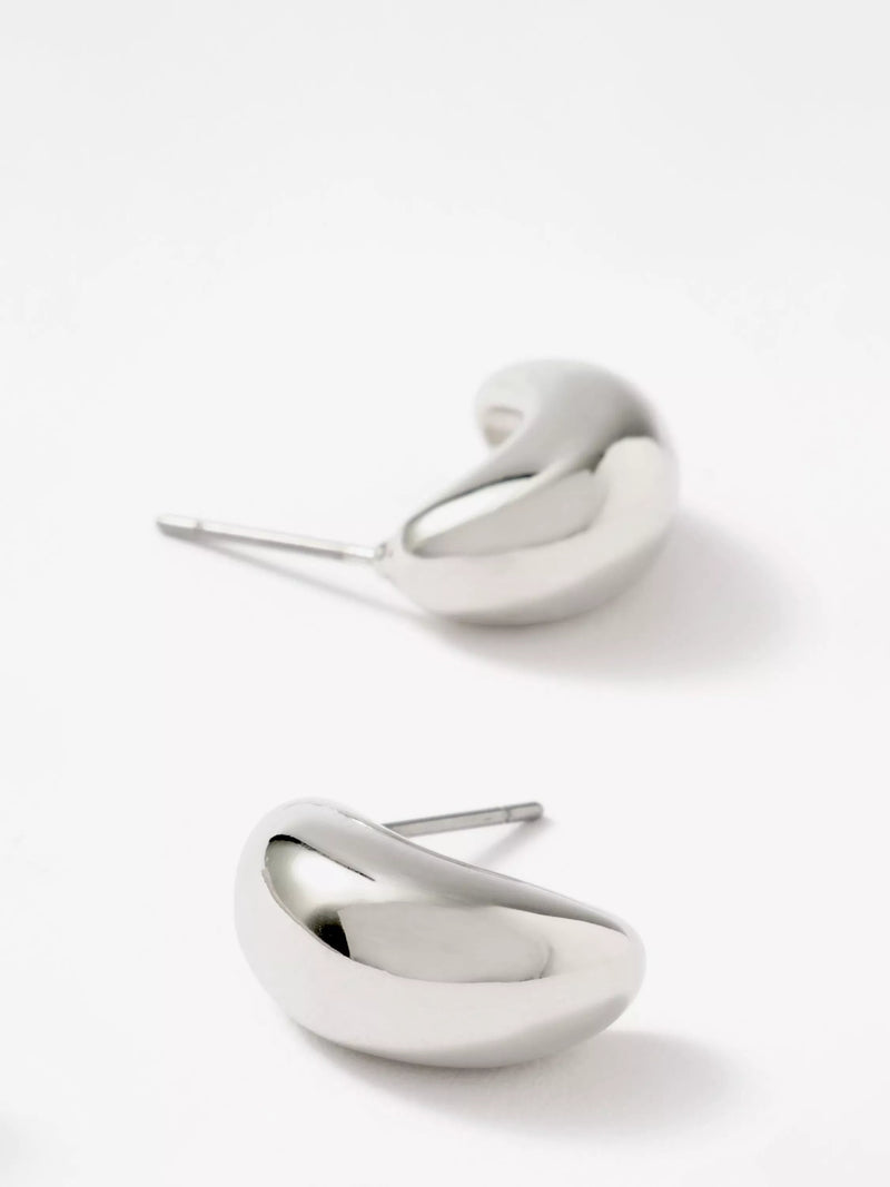 Mint Velvet mini curve earrings silver tone (British brand)