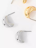 Mint Velvet mini curve earrings silver tone (British brand)
