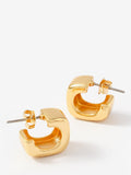 Mint Velvet gold square hoop earrings 1.5cm, UK version