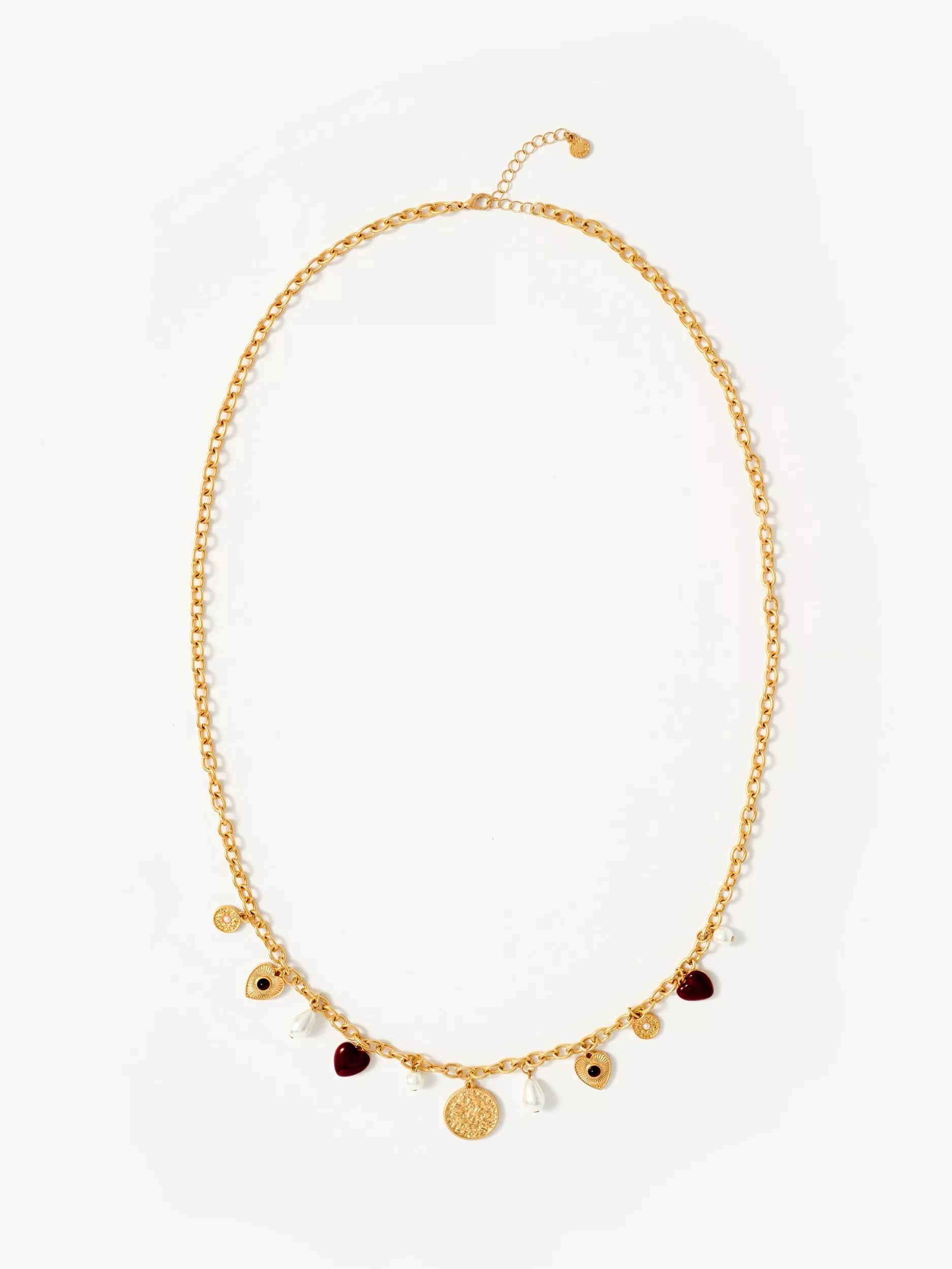 Mint Velvet multi charm necklace gold tone 82cm (British brand)