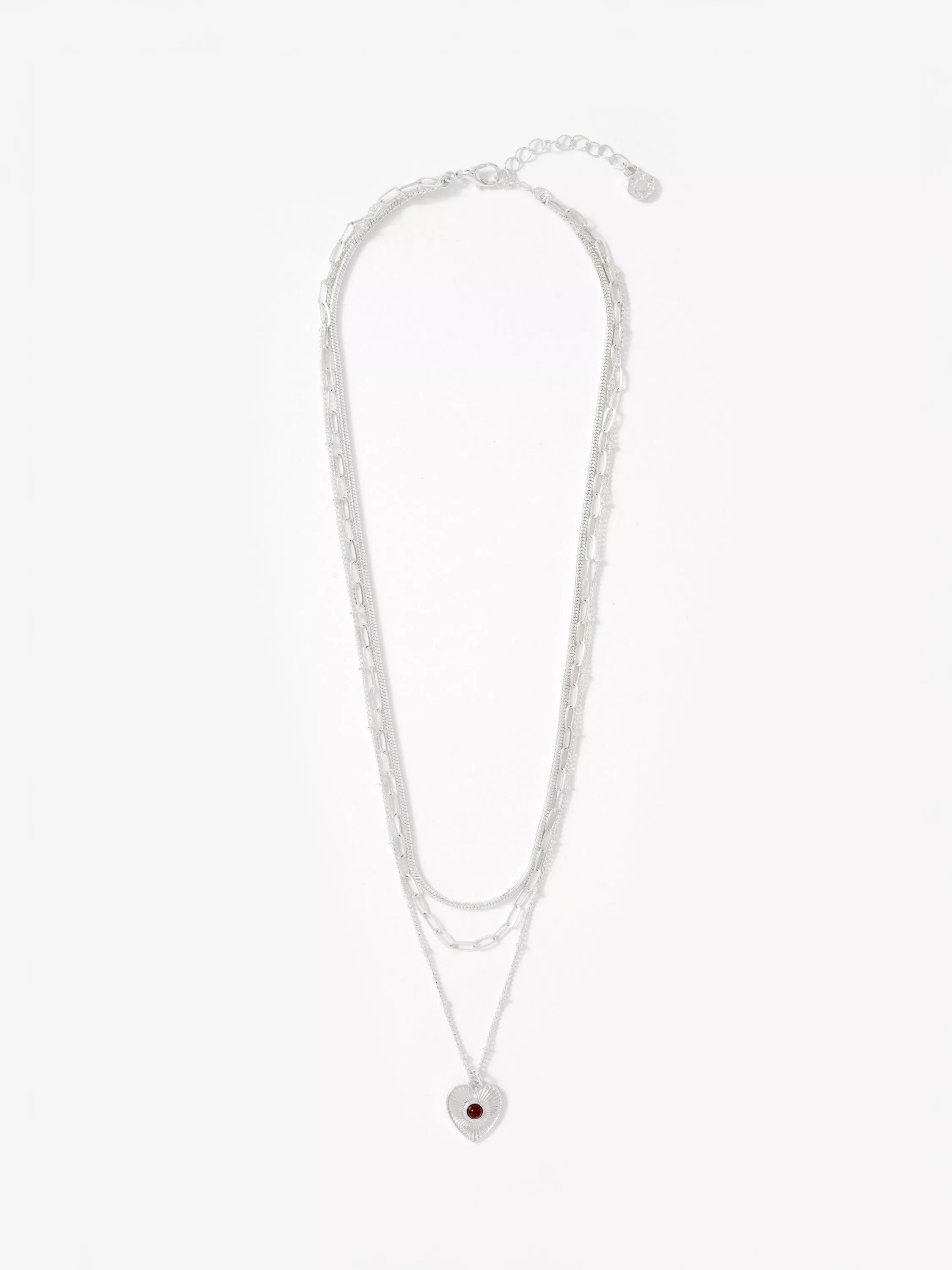 Mint Velvet Triple Layered Heart Necklace
