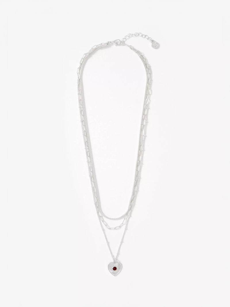 Mint Velvet Triple Layered Heart Necklace