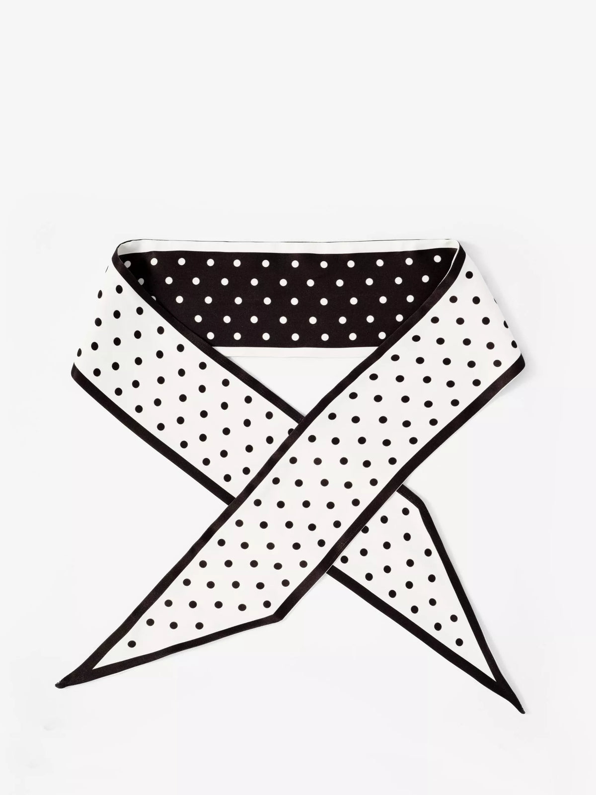 Mint Velvet Reversible Polka Dot Skinny Scarf, Black/White