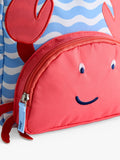JoJo Maman Bébé kids' crab appliqué backpack mid blue, UK version