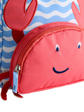 JoJo Maman Bébé kids' crab appliqué backpack mid blue, UK version