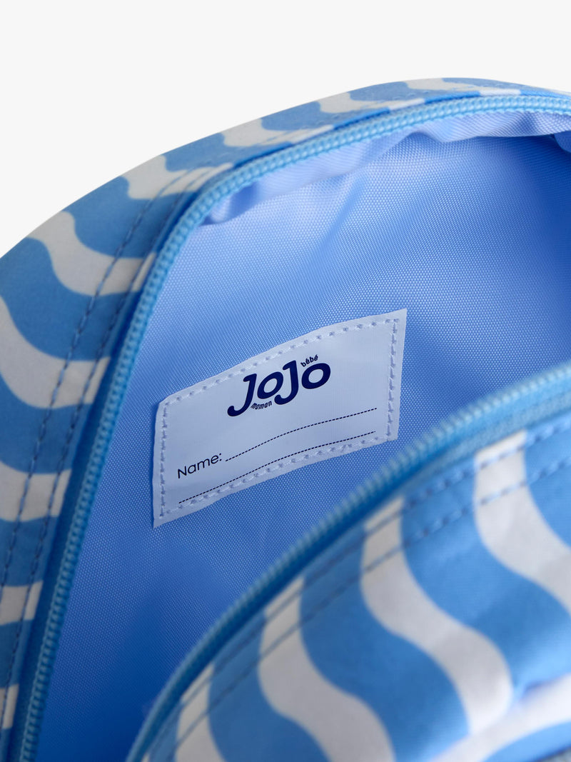JoJo Maman Bébé kids' crab appliqué backpack mid blue, UK version