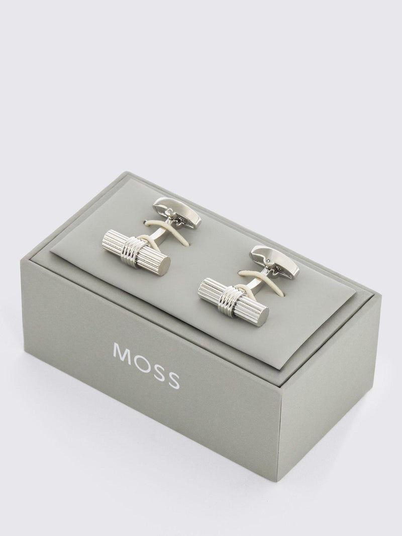 Moss barrel cufflinks silver plated - British product