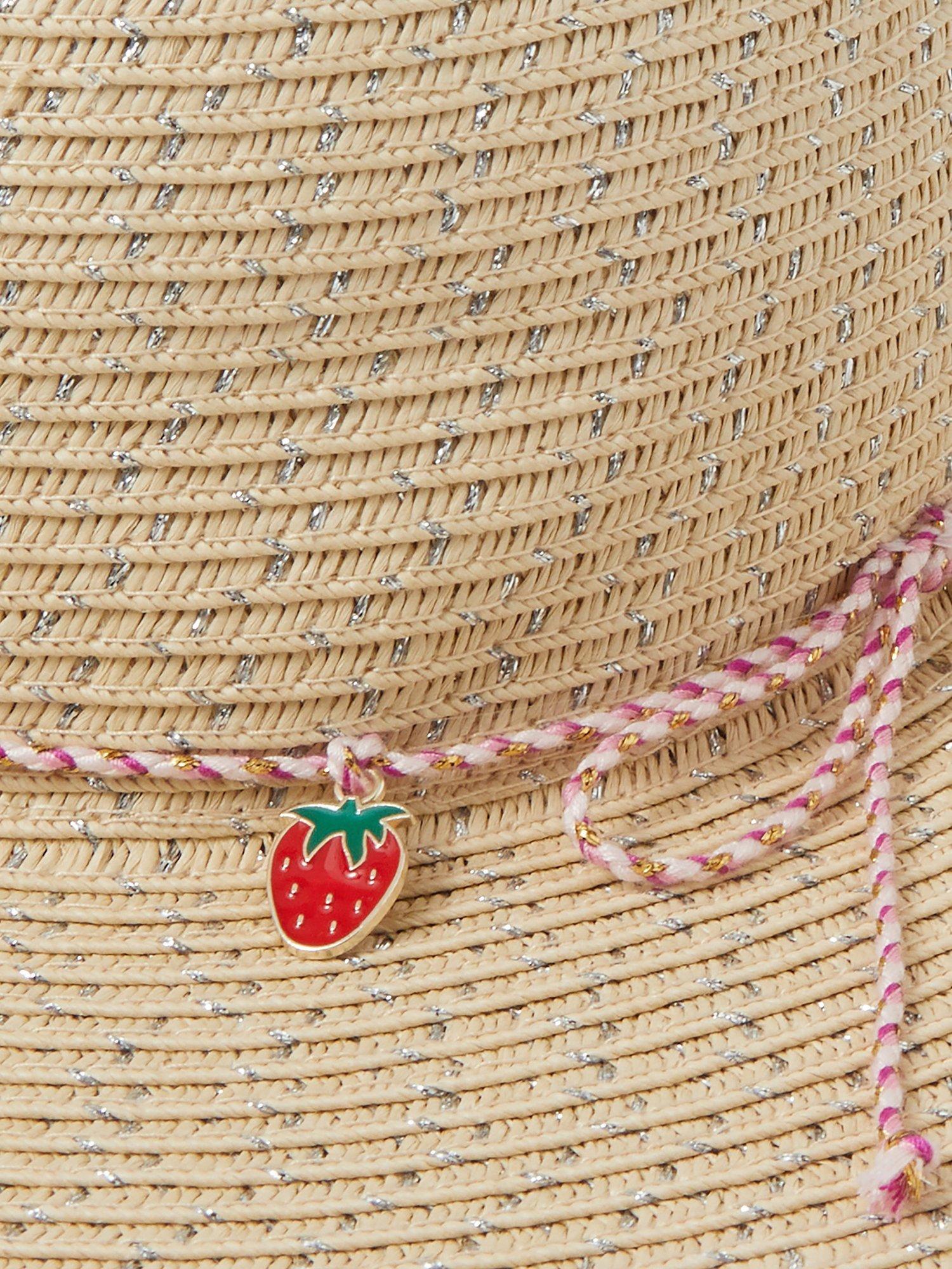 Angels by Accessorize kids straw hat cherry charm natural, UK version